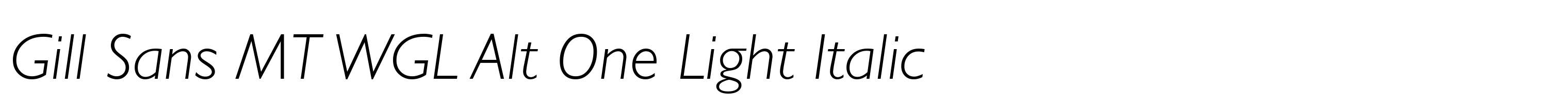 Gill Sans MT WGL Alt One Light Italic